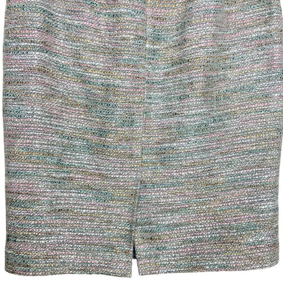 Ann Taylor Skirt Size 8 Tweed Pencil Boucle Knit Pink Gray Multicolor Wool Blend - Picture 10 of 11